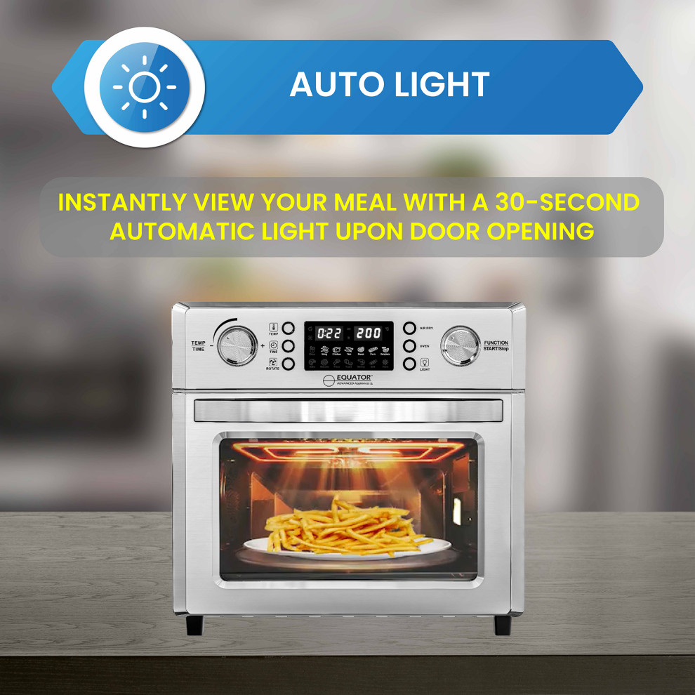 Equator 0.9cu.ft.Air Fryer+Convection Oven+Pizza Oven+Grill+Dehydrator Stainless   Modern   Ovens   by Equator  Houzz