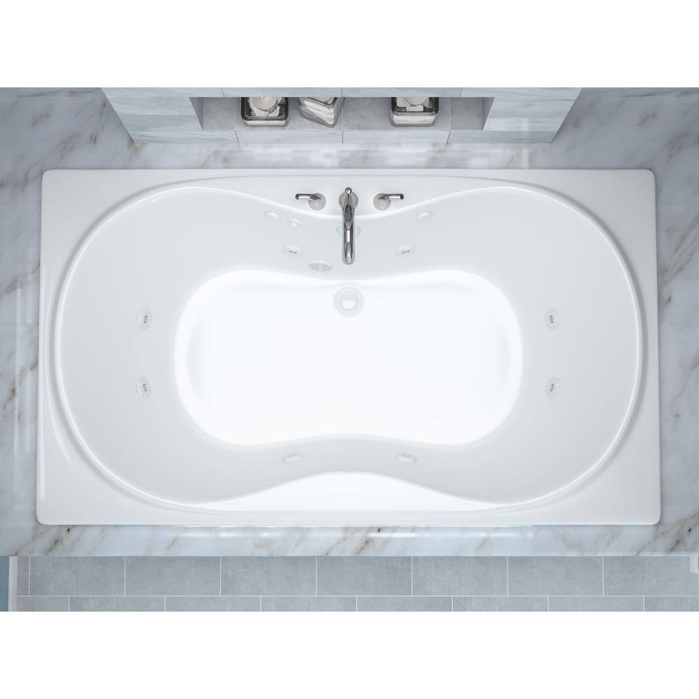 Universal Tubs Star 6 ft. Rectangular Drop-in Whirlpool Bathtub in White HD3672WWR