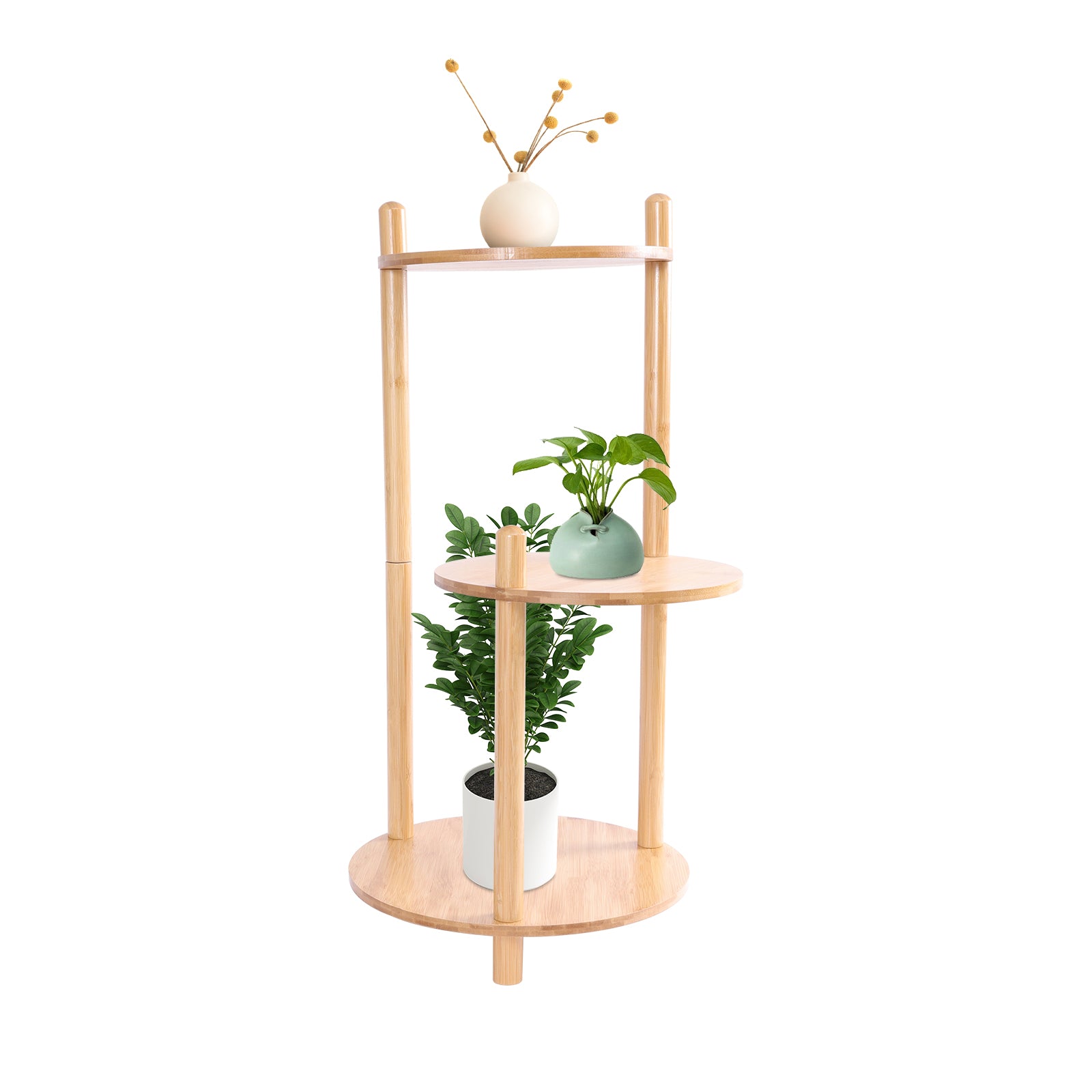 YIYIBYUS Plant Stands Flower Pot Display Rack Wood 3 Tier Storage Rack Shelf for Home Office Balcony Hallway Garden