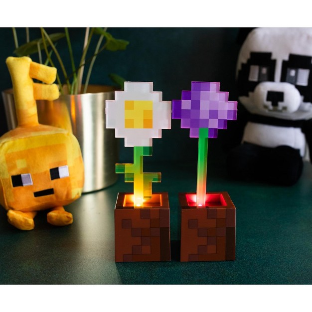 Ukonic Minecraft Daisy And Allium Flower Pot Mood Lights Set Of 2