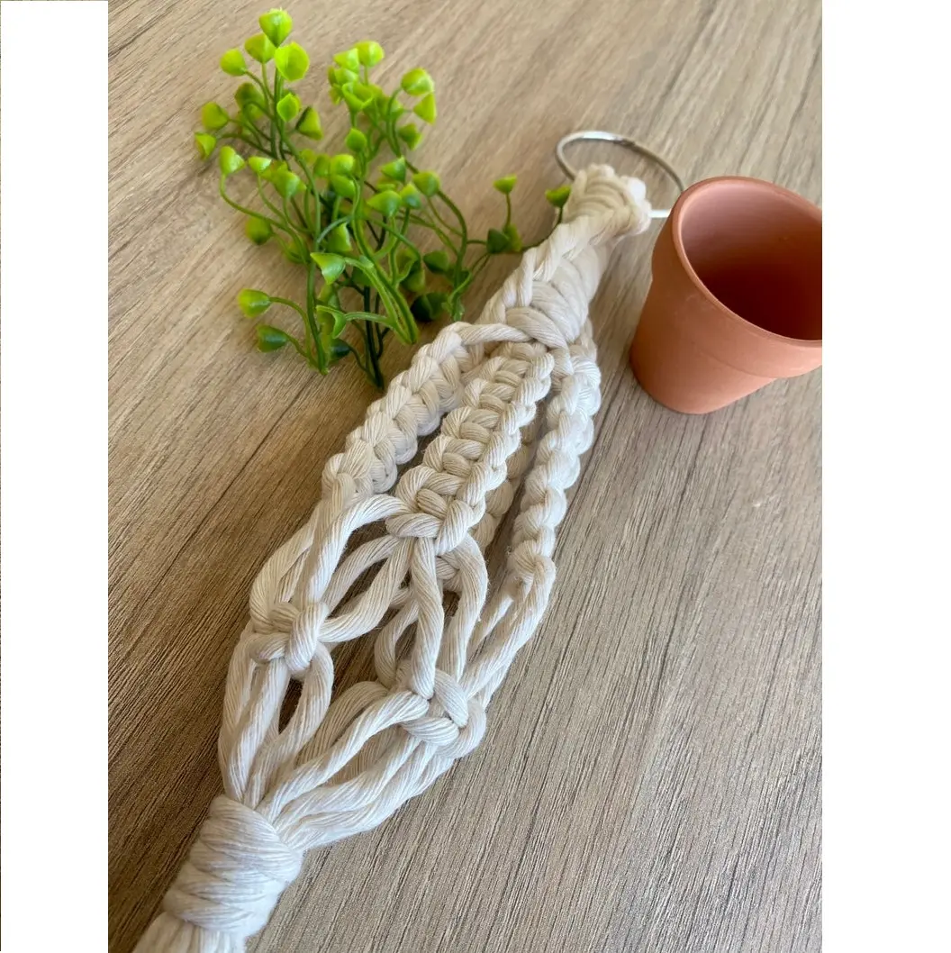 Hand Knitted Macrame Plant Hanger Indoor Outdoor Wall Hanging Planter Plant Holder For Home Decoration