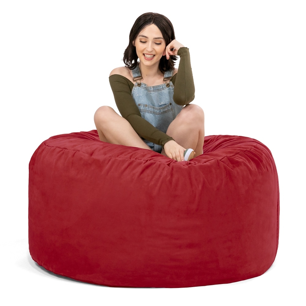 Jaxx 4 Foot Saxx Large Bean Bag Chair and Lounger for Teens and Adults   Microsuede