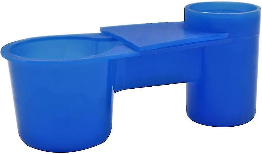 2pcs Bird Water Feeder Drinking Cups Pigeon Parrot Feeding Trough Bird Water Dispenser Blue