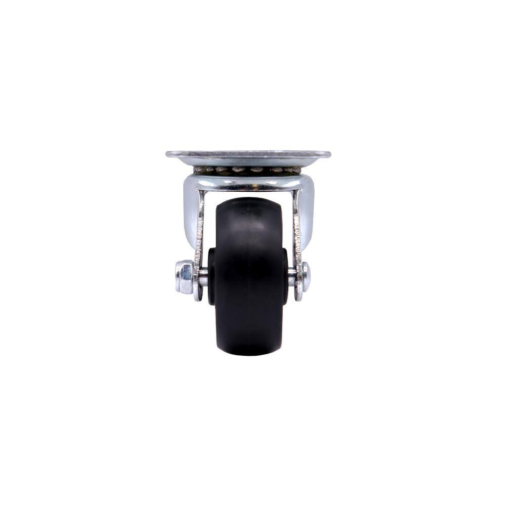 Everbilt 2 in. Black Polypropylene and Steel Swivel Plate Caster with 125 lb. Load Rating 49392