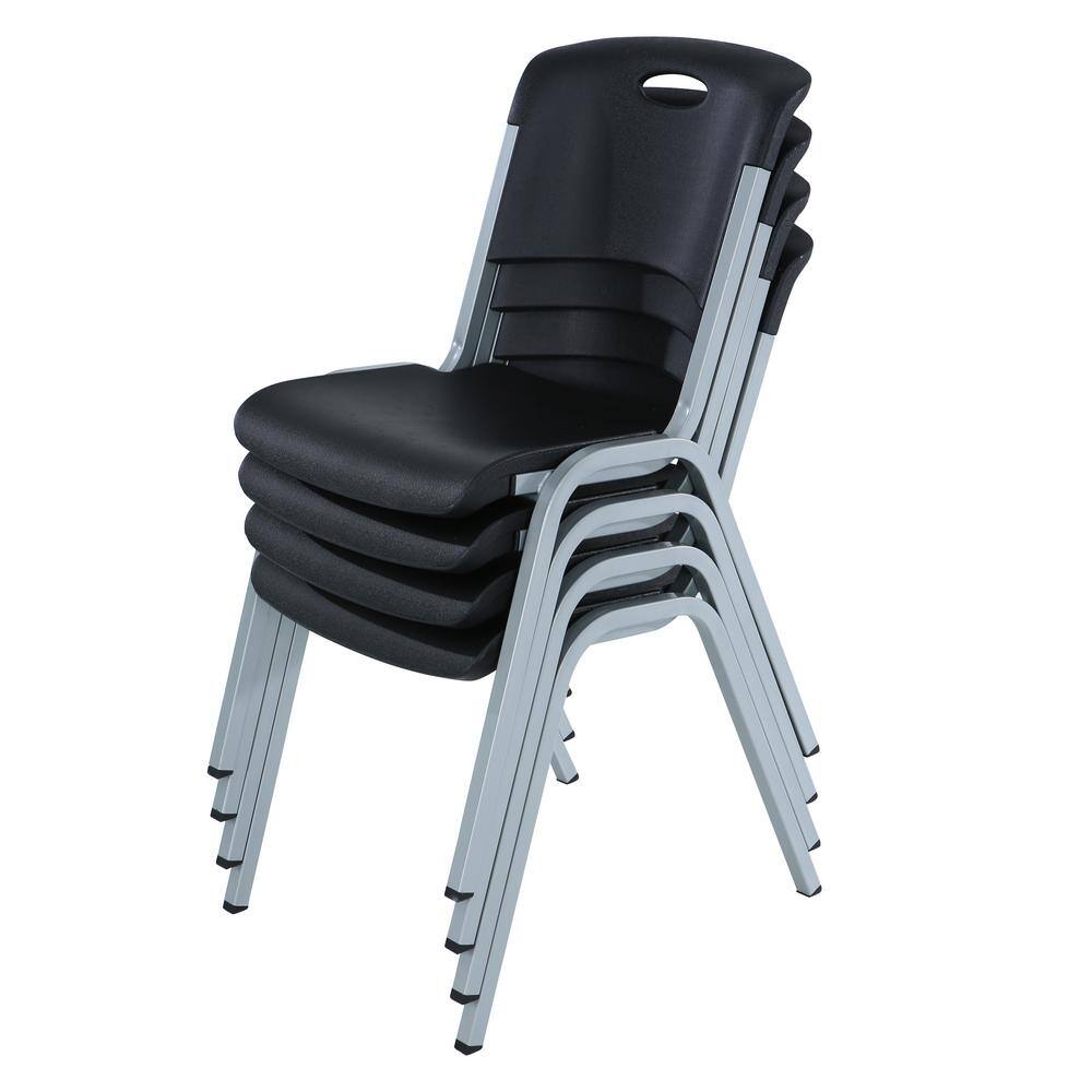 Lifetime Black Stacking Utility Chair (Set of 4) 480310