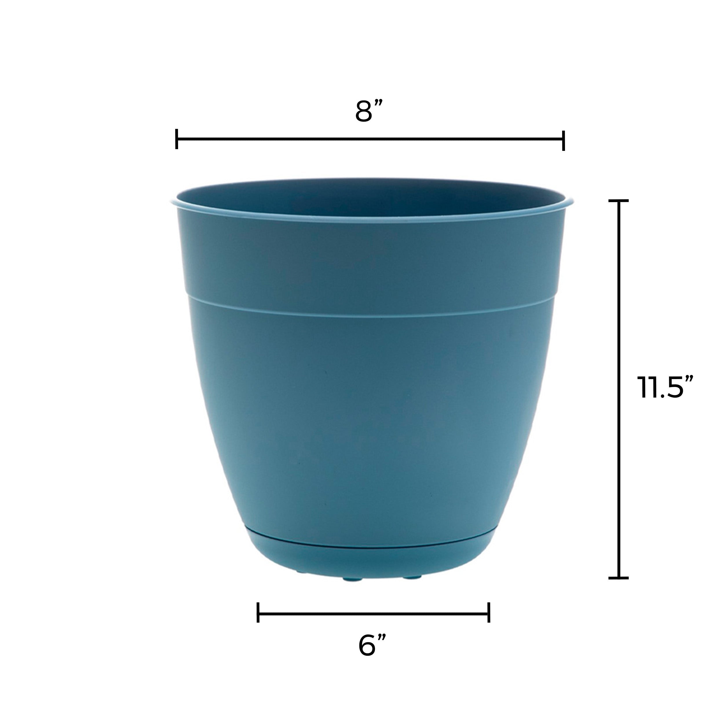 Bloem Dayton Recycled Plastic Planter 8 x 11.5 Plastic Round Blue