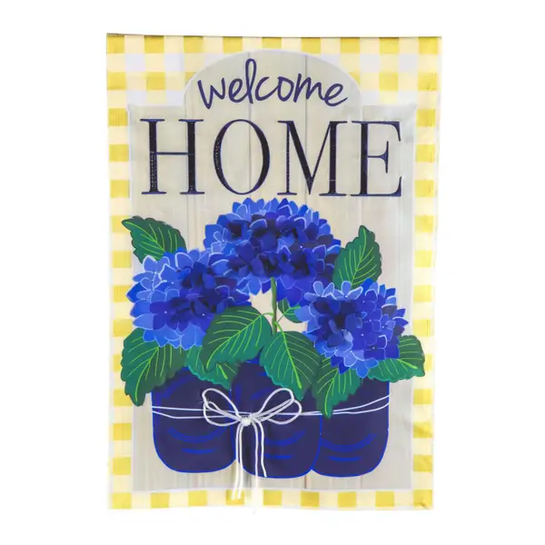 Evergreen Enterprises Welcome Home Hydrangeas House Flag