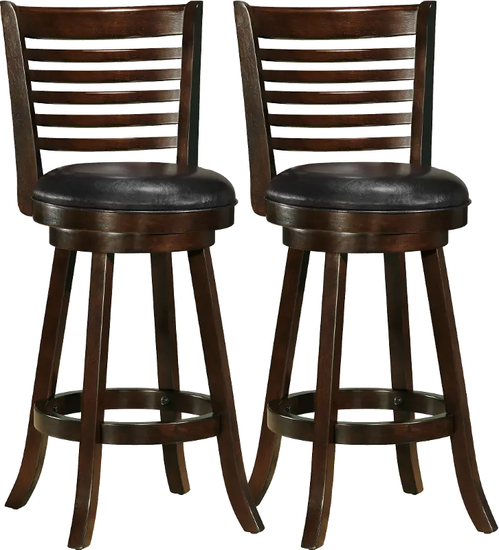 Woodgrove Cappuccino and Black Bar Stool， Set of 2