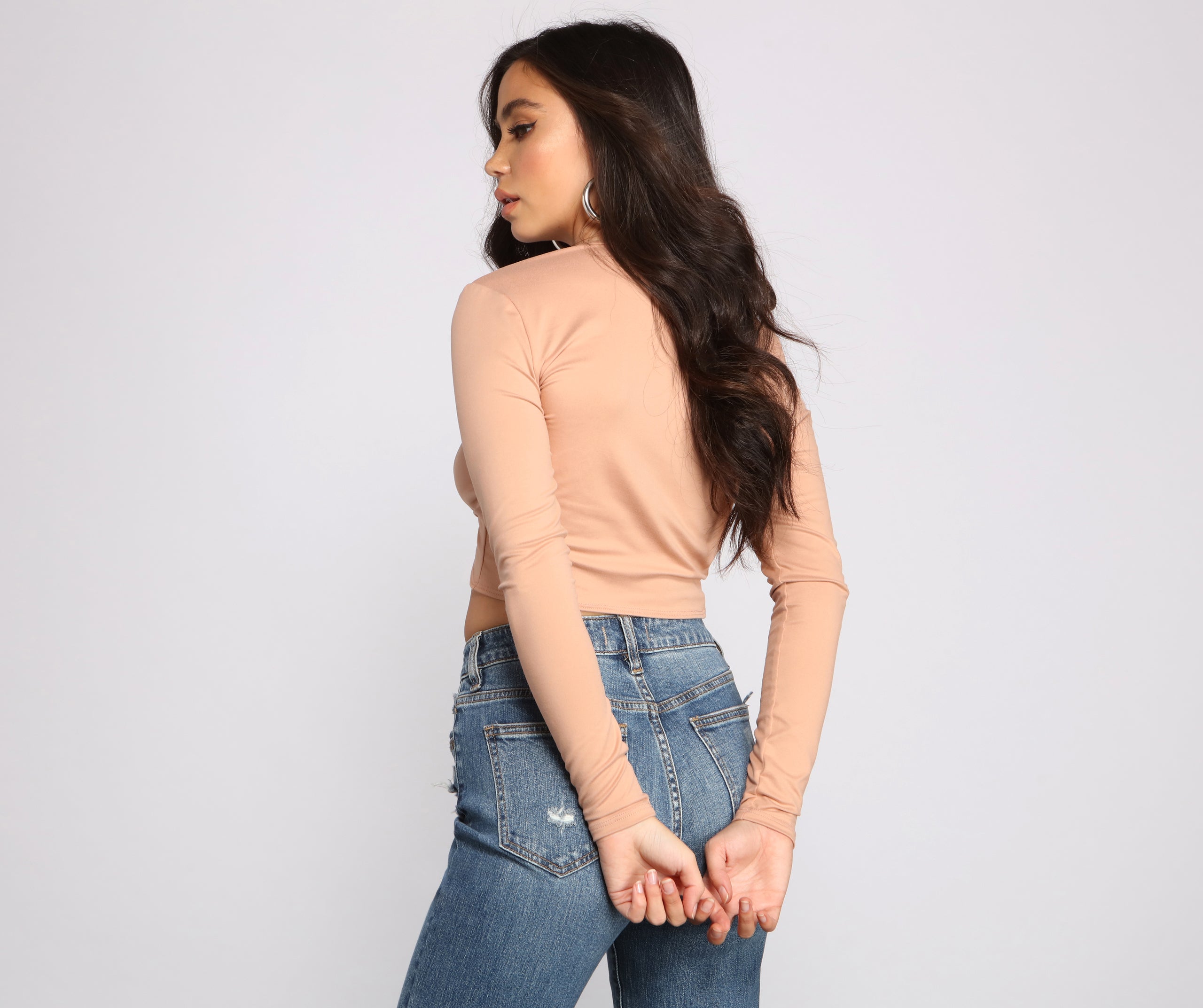 Falling For Basics Tie-Front Top