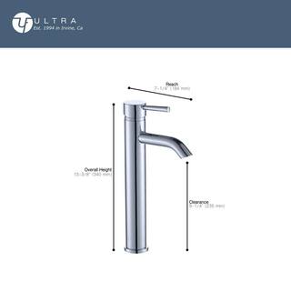 Ultra Faucets Euro Single Hole Single-Handle Tall Vessel Bathroom Sink Faucet Rust Resist in Oil Rubbed Bronze UF36605