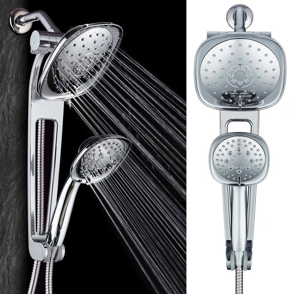 Hotel Spa 27-spray 7.5 in. High PressureDual Shower Head and Handheld Shower Head in Chrome 9784