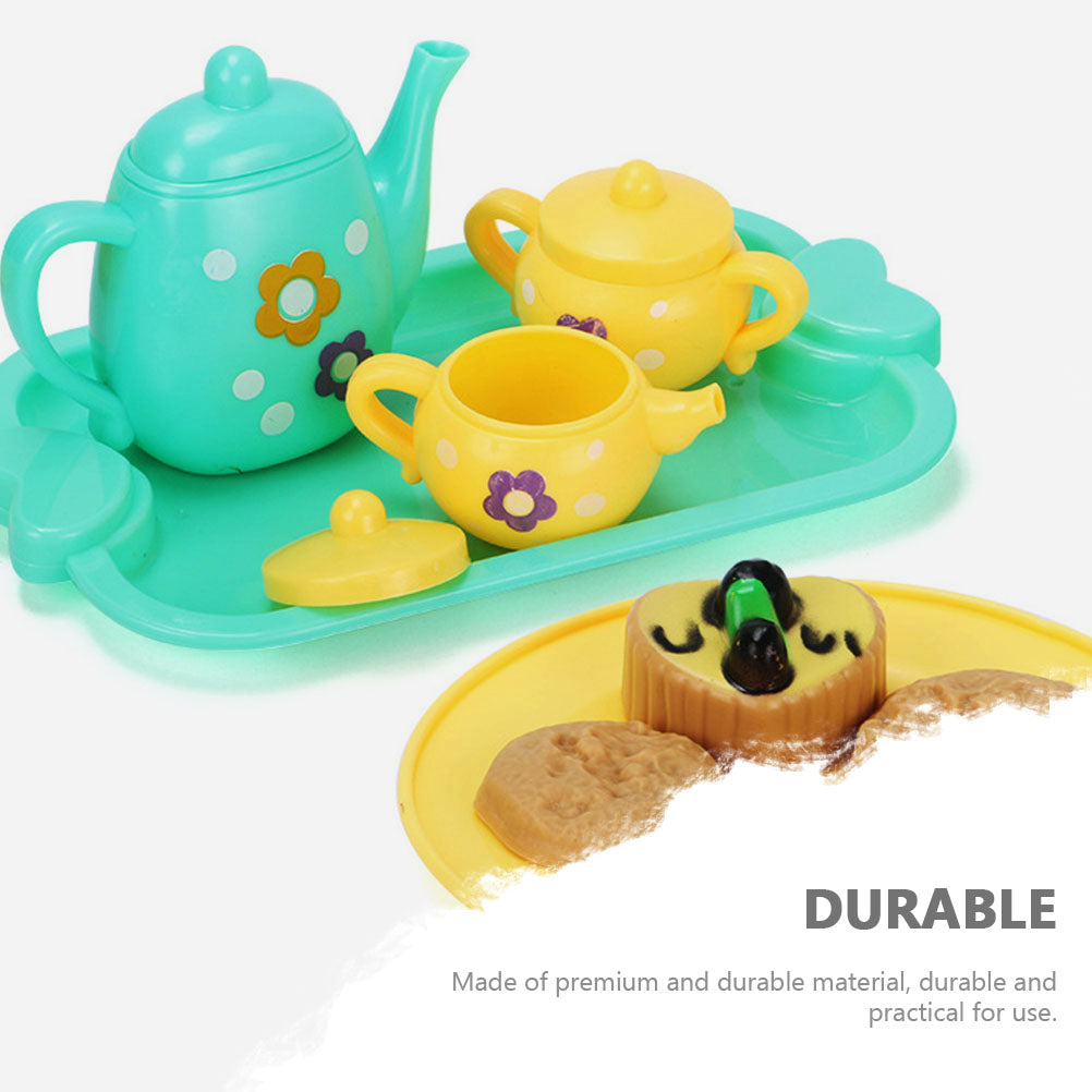 1 Set of Kid Pretend Toys Simulation Tea Pot Tea Cup Pretend Tea Pot Set