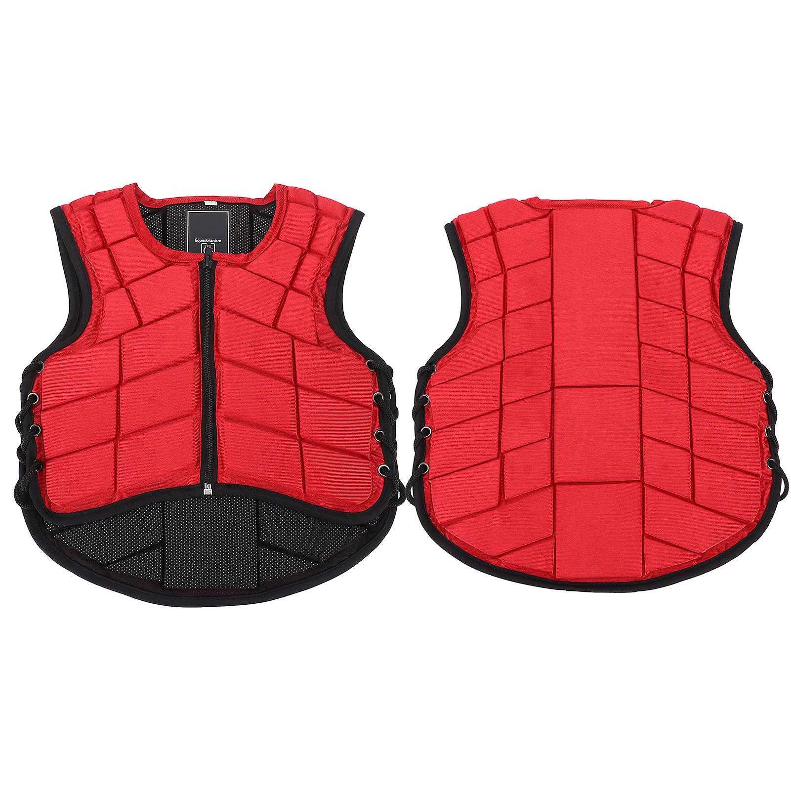 Kids Equestrian Vest Foam Padded Safety Horse Riding Protective Gear Body Protector Redcs