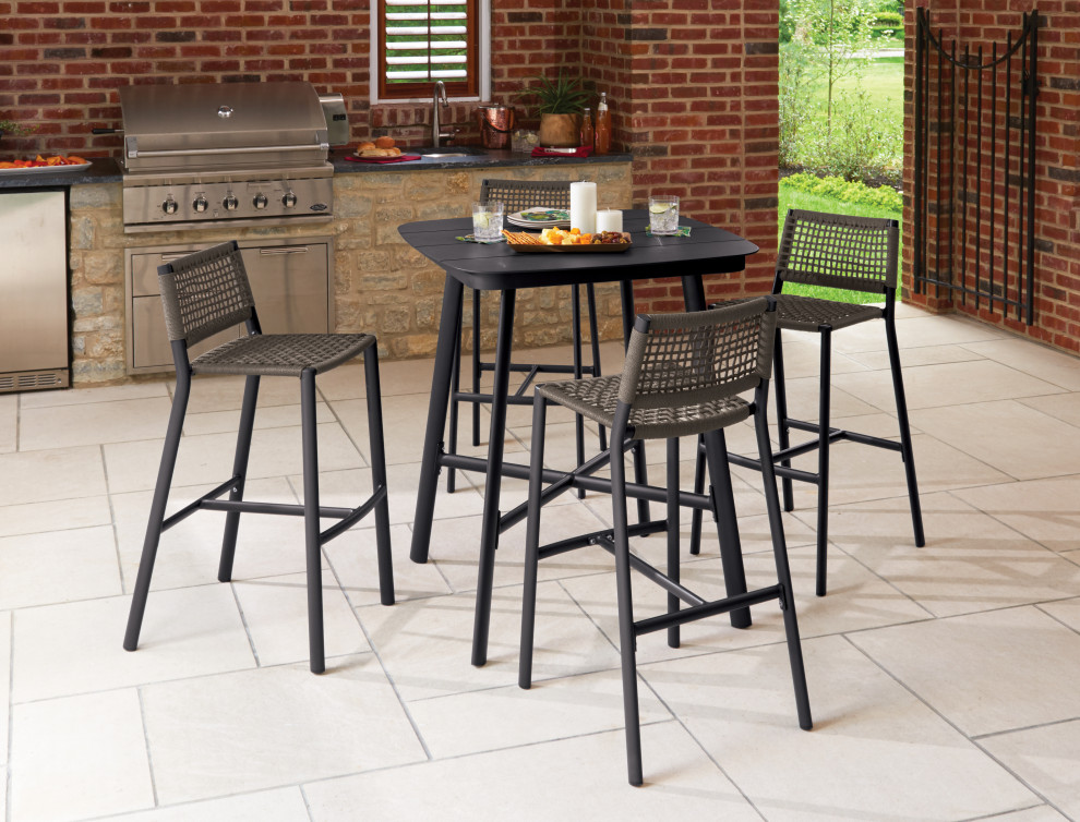 Eiland 36 quotSquare Bar Table  Carbon   Contemporary   Outdoor Pub And Bistro Tables   by Oxford Garden  Houzz