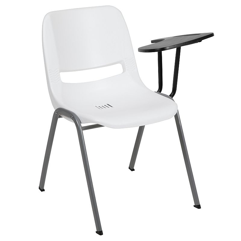 Emma and Oliver Ergonomic Shell Chair with Left Handed Flip-Up Tablet - Tablet Arm Desk