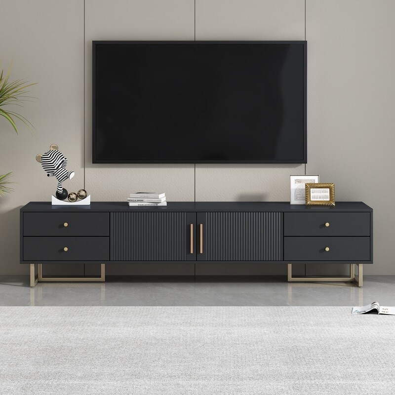 TV Stand for 65+ Inch TV  Entertainment Center TV Media Console Table TV Stand with Storage  TV Console Cabinet for Living Room