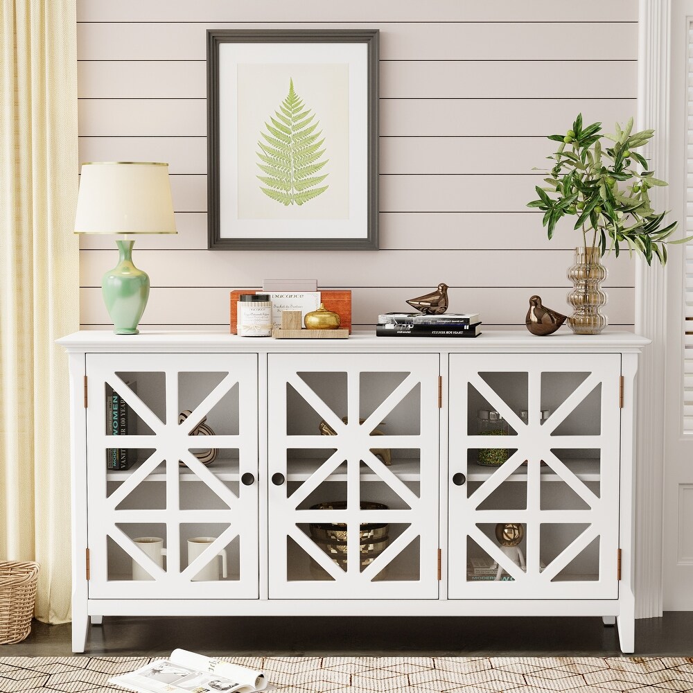 Accent Cabinet With 3 Doors and Adjustable Shelves