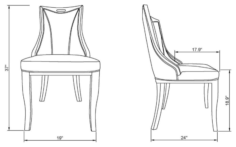 Manhattan Comfort Emperor Walnut Faux Leather Dining Chair Set of 2   Transitional   Dining Chairs   by Manhattan Comfort  Houzz