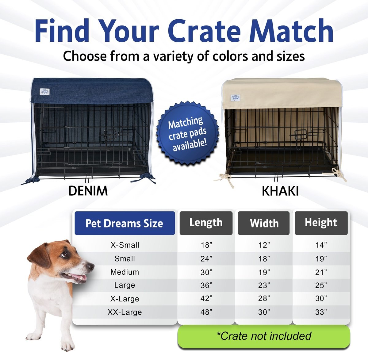 Pet Dreams Open Front Dog Crate Cover