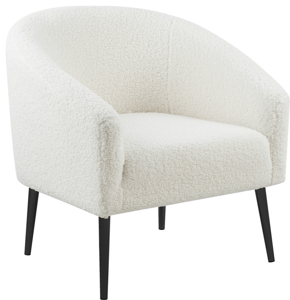 Barlow Faux Sheepskin Fur Accent Chair   Midcentury   Armchairs And Accent Chairs   by Meridian Furniture  Houzz