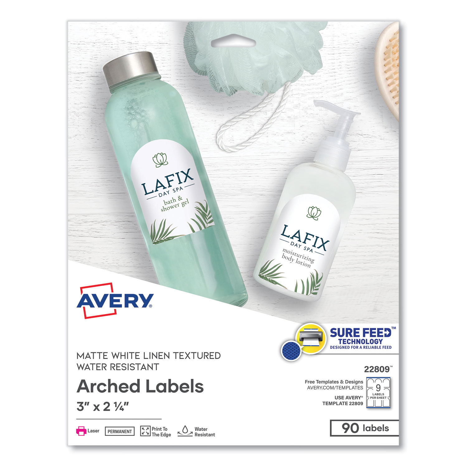 Textured Arched Print-to-the-Edge Labels by Averyandreg; AVE22809