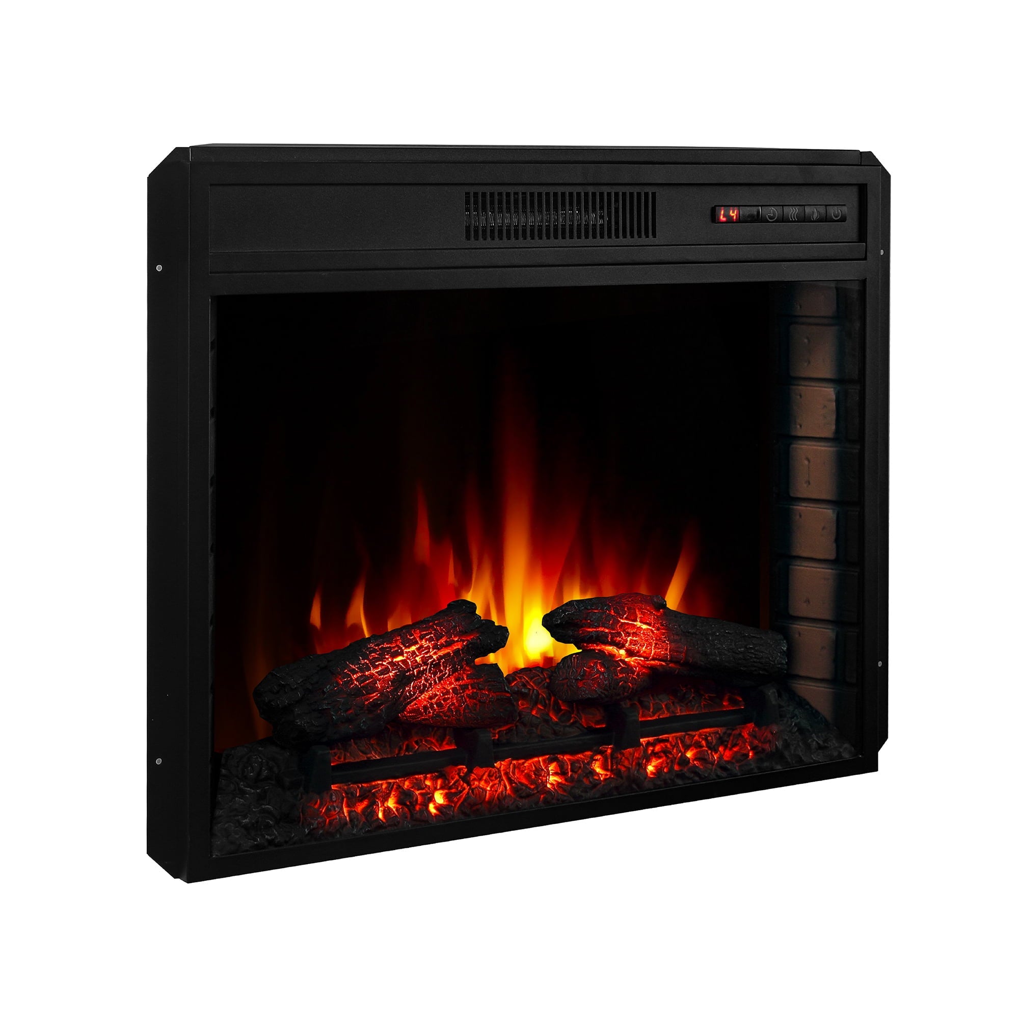 BELLEZE 28" 1400W Electric Fireplace Insert Stove Heater Recessed Mounted With Remote Control, Black