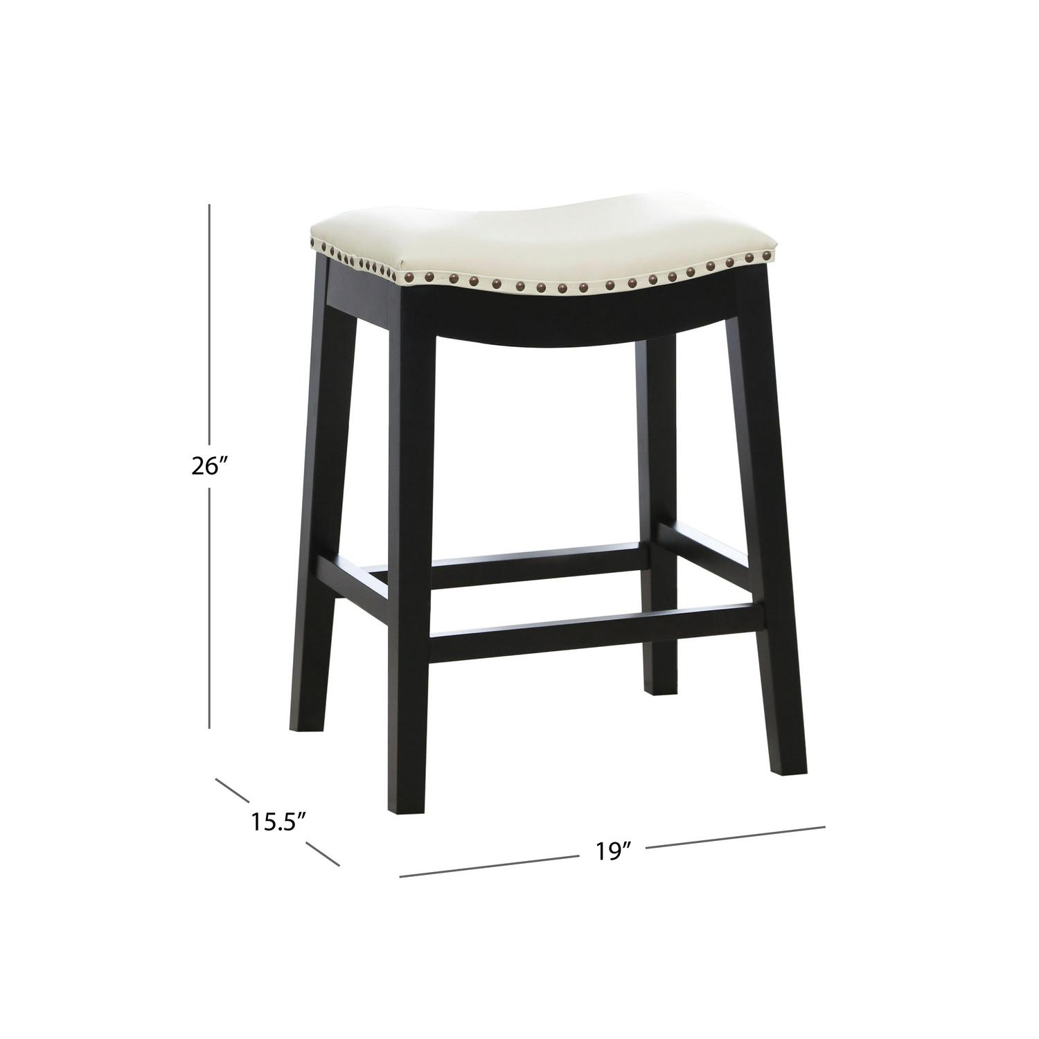 Abbyson Living Mia Bonded Leather Saddle 26 in. Counter Stool