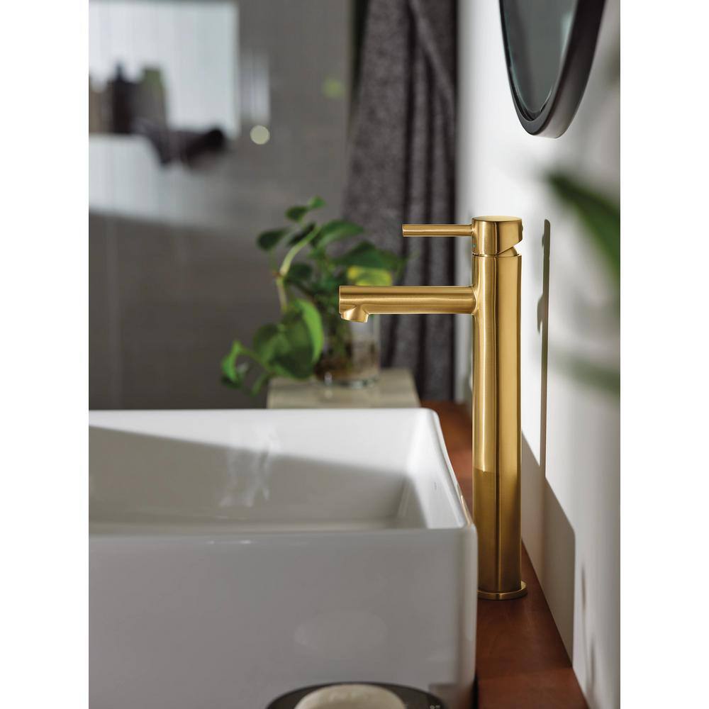 MOEN Align Single Handle Single Hole Vessel Bathroom Faucet in Brushed Gold 6192BG