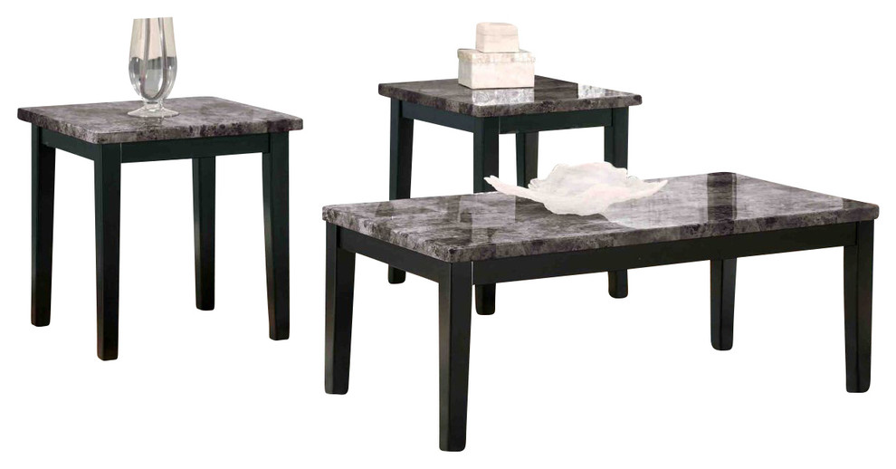 Maysville 3 Piece Occasional Table Set  Black   Transitional   Coffee Table Sets   by Emma Mason  Houzz