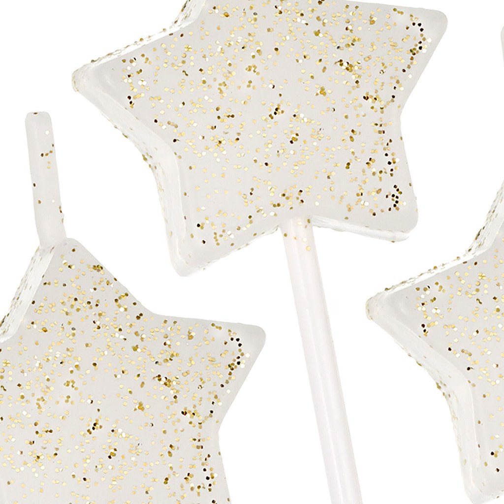 Hallmark  White Star-Shaped With Glitter Birthday Candles, Set of 6