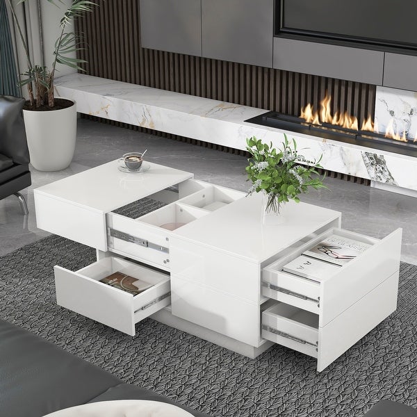 ON-TREND Extendable Coffee Table with 4 Drawers