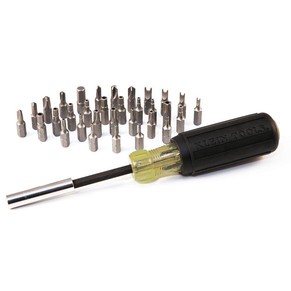 Klein Tools Magnetic Screwdriver with 32 Tamperproof Bits 32510