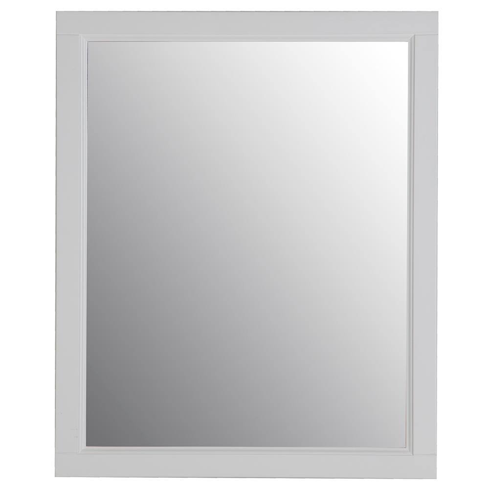 Glacier Bay Ashland 31 in. W x 26 in. H Wood Framed Wall Mirror in White ALWM26-WH