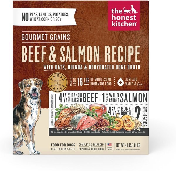 The Honest Kitchen Gourmet Grains Beef and Salmon Recipe Dehydrated Dog Food