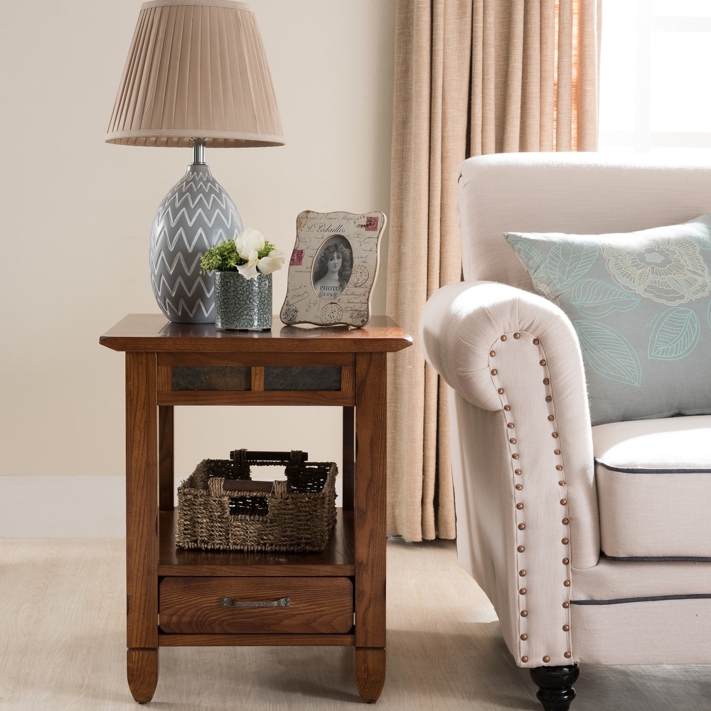 Rustic Oak End Table