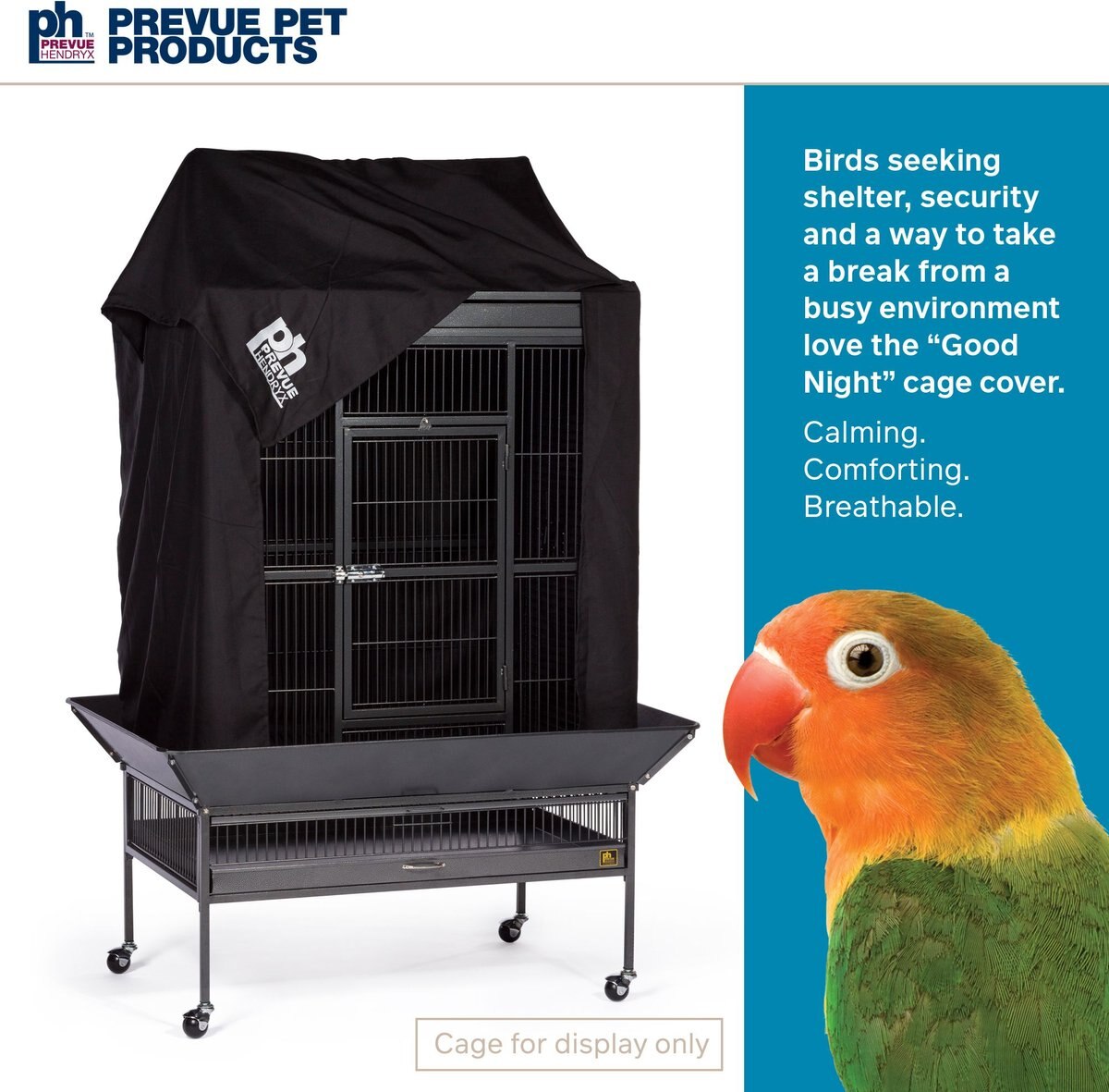 Prevue Pet Products Good Night Universal Bird Cage Cover， Black