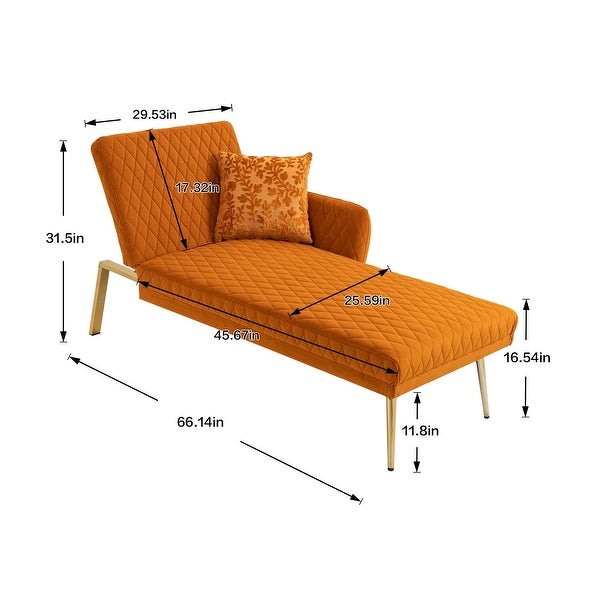 Modern Lounge Chaise Leisure Sofa Accent Chair Upholstered Couch Loveseat Sofa， Tufted Seat with Accent Pillow and Metal Legs