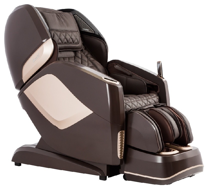 Osaki OS Pro Maestro 4D L Track Massage Chair With Foot Roller  Brown   Contemporary   Massage Chairs   by easymassagechair  Houzz