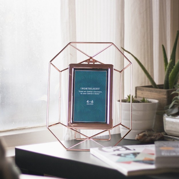 Contemporary Hexagonal 4 quot X 6 quot Photo Picture Frame Rose Gold