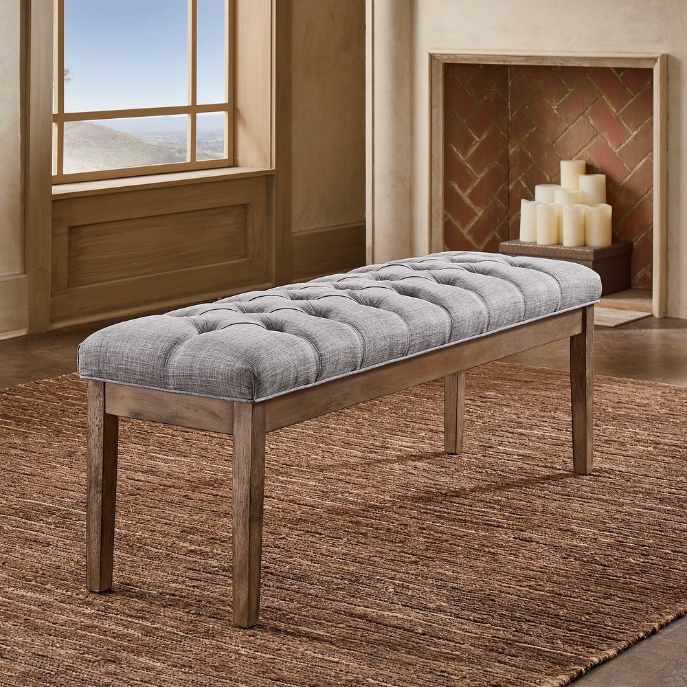 Benchwright Premium Tufted Reclaimed Look 52 inch Upholstered Bench by iNSPIRE Q Artisan