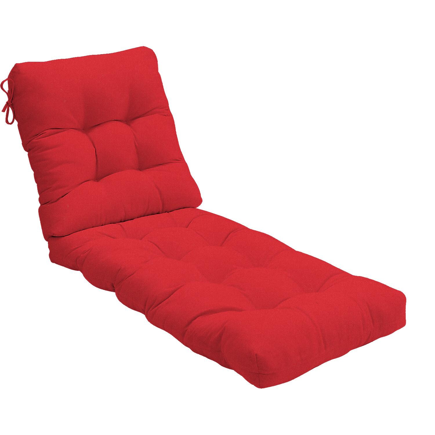 Sunbrella Canvas Jockey Red Long Outdoor Replacement Chaise Lounge Cushion By Signature