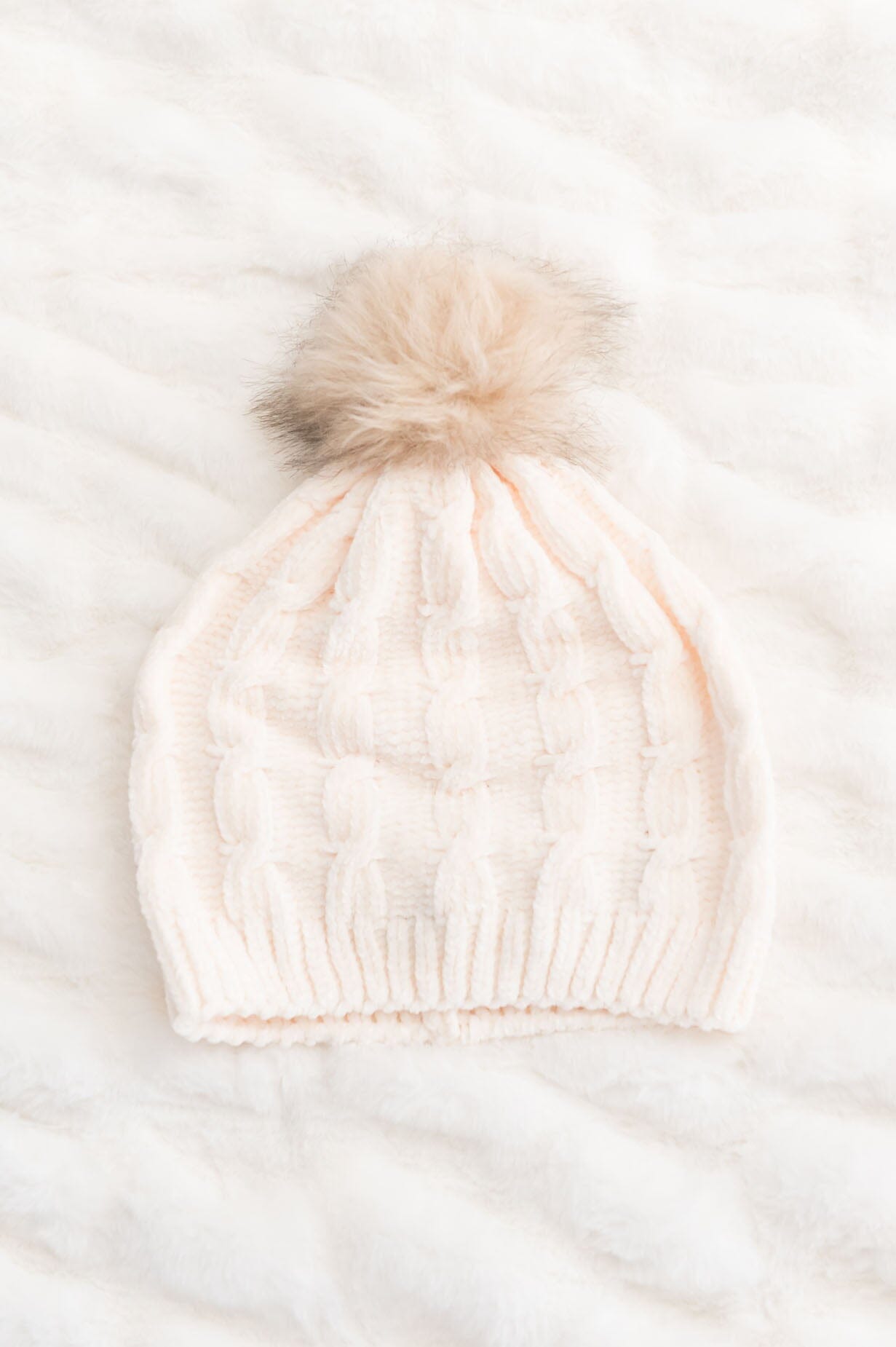 Stay Cozy Chenille Pom Pom Beanie