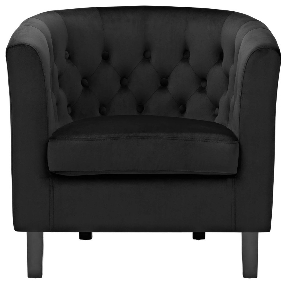 Zoey Black Performance Velvet Armchair   Transitional   Armchairs And Accent Chairs   by V.S.D Furniture  Houzz