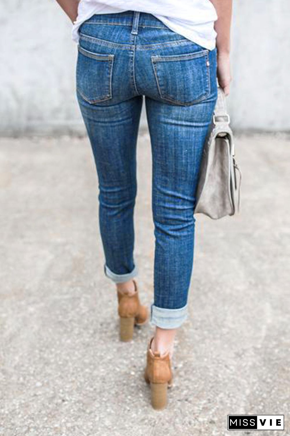 Ripped Slim Pencil Jeans Wholesale