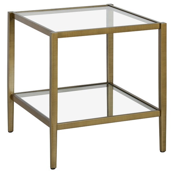 Hera 20'' Wide Square Side Table with Clear Shelf