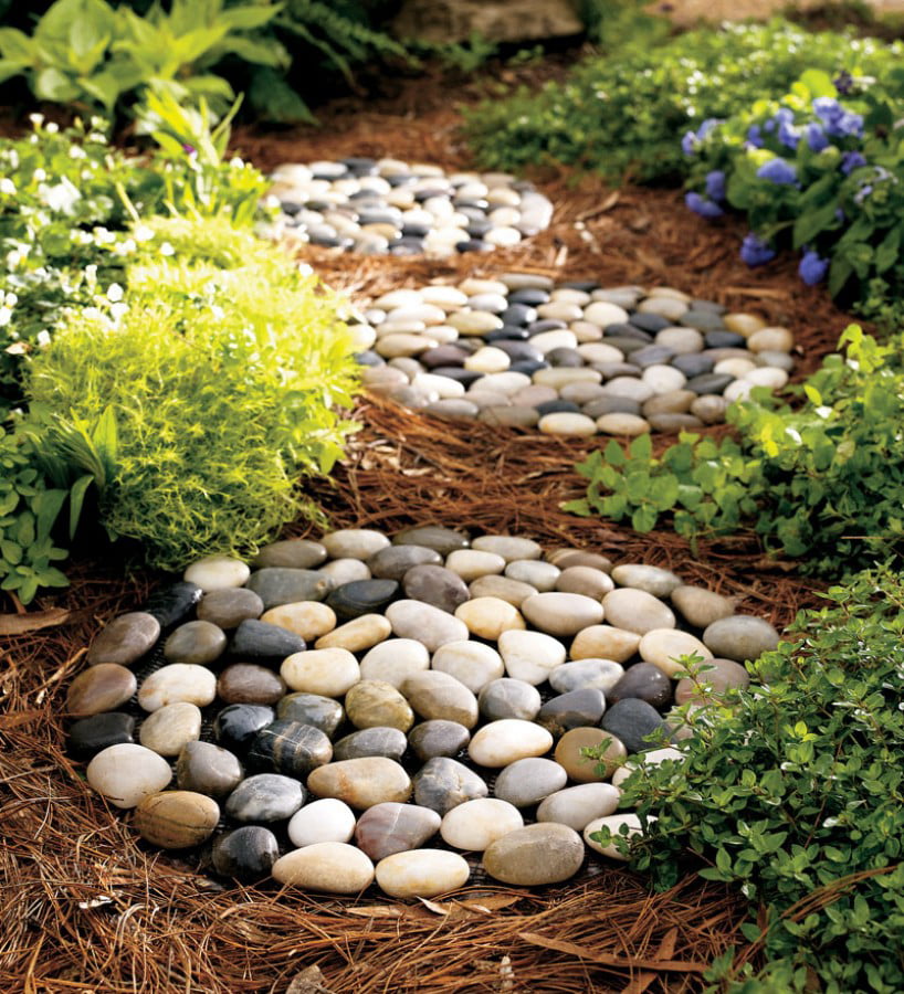 Wind & Weather Natural River Rock Stepping Stones, Set of 3