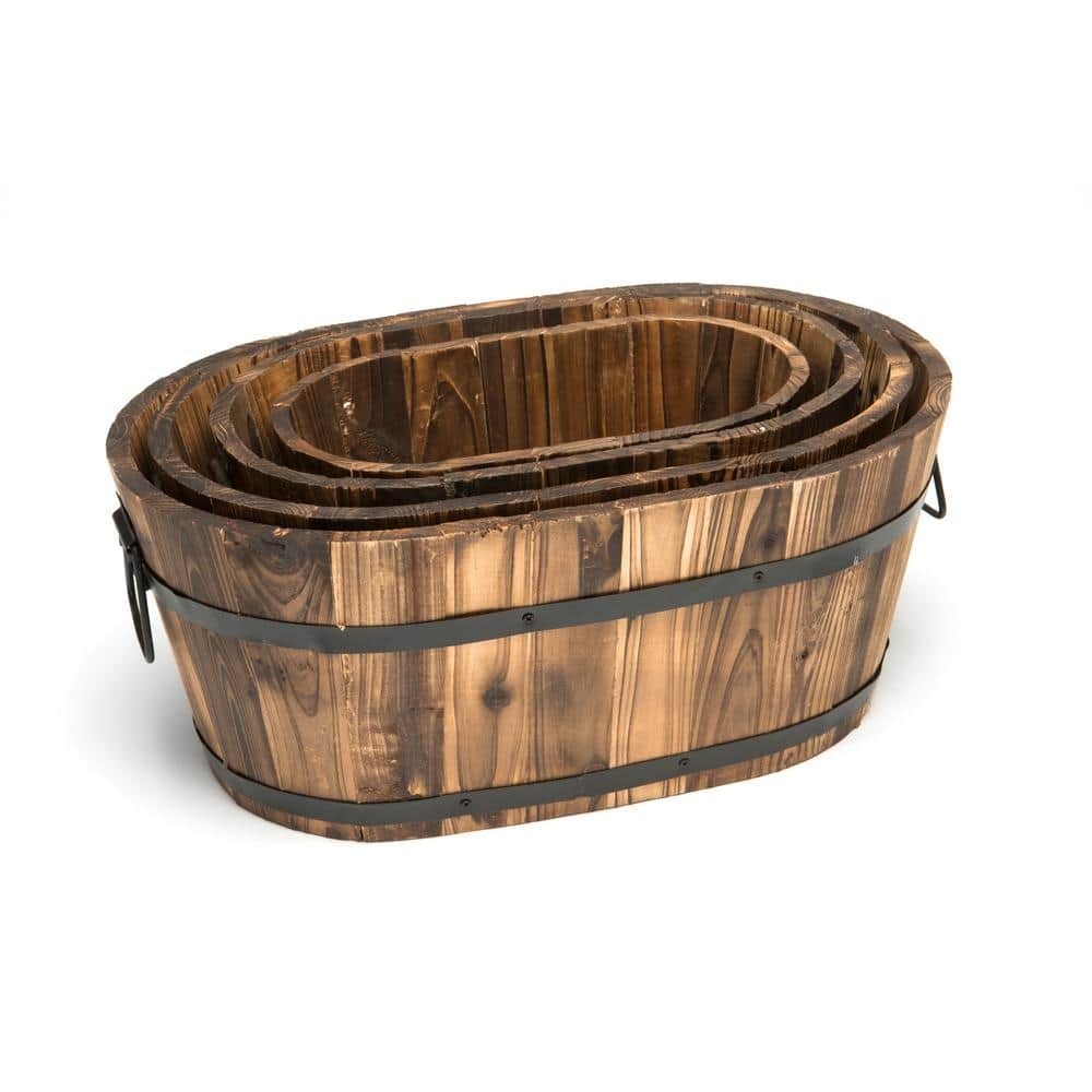 Devault Enterprises DeVault Wooden Oval Planter (Set of 4) DEVBP214