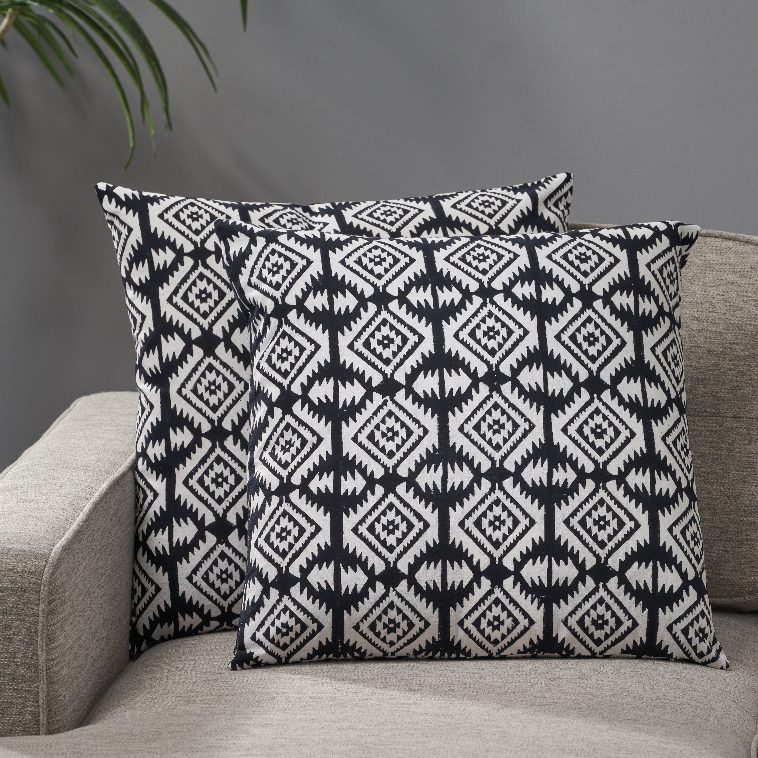 Cantrell Modern Fabric Throw Pillow Cover (Set of 2)