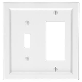 AMERELLE Woodmore 2 Gang 1-Toggle and 1-Rocker Wood Wall Plate - White 200TRW