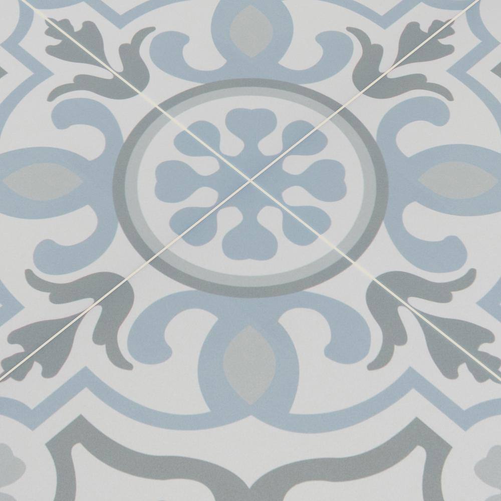 MSI Encaustic Blume 8 in. x 8 in. Matte Porcelain Patterned Look Floor and Wall Tile (5.16 sq. ft.Case) NHDBLU8X8